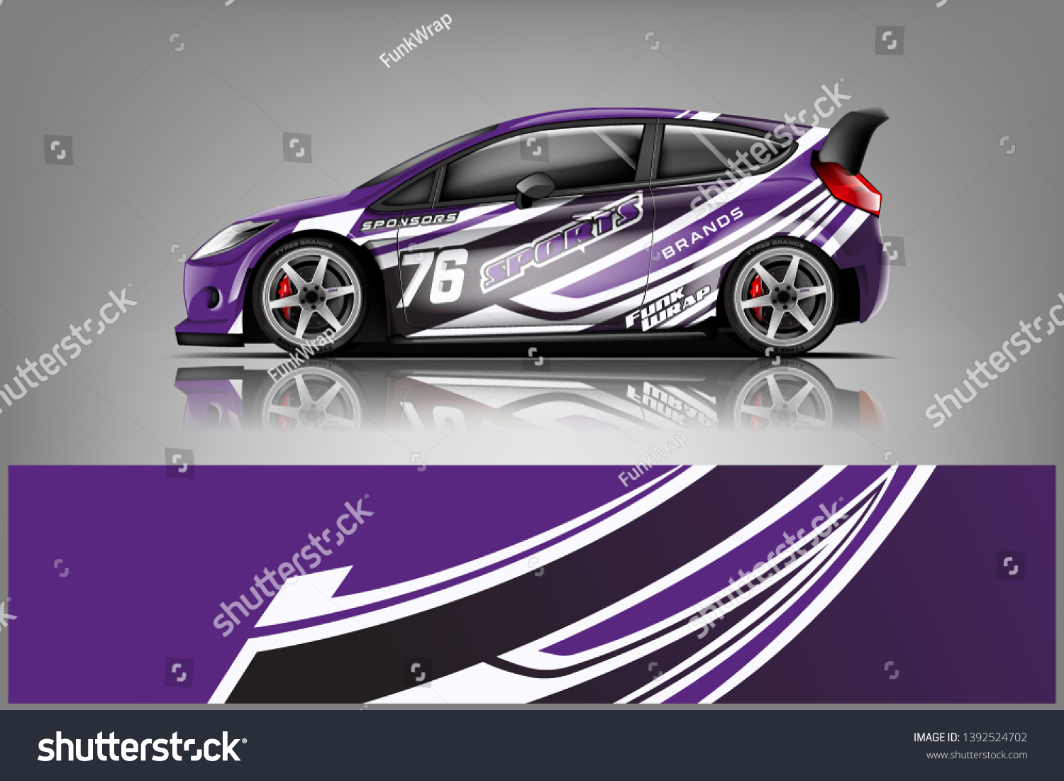 Car decal wrap design vector. Graphic abstract stripe racing background kit designs for vehicle, race car, rally, adventure and livery dekal