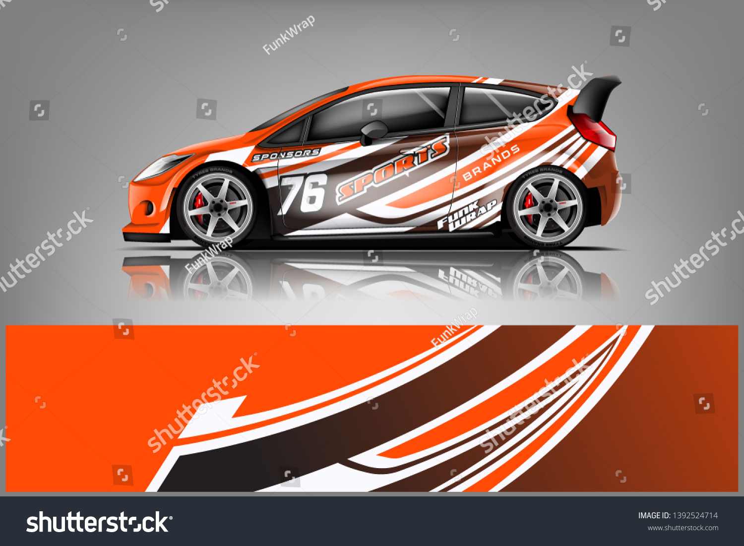 Car decal wrap design vector. Graphic abstract stripe racing background kit designs for vehicle, race car, rally, adventure and livery dekal