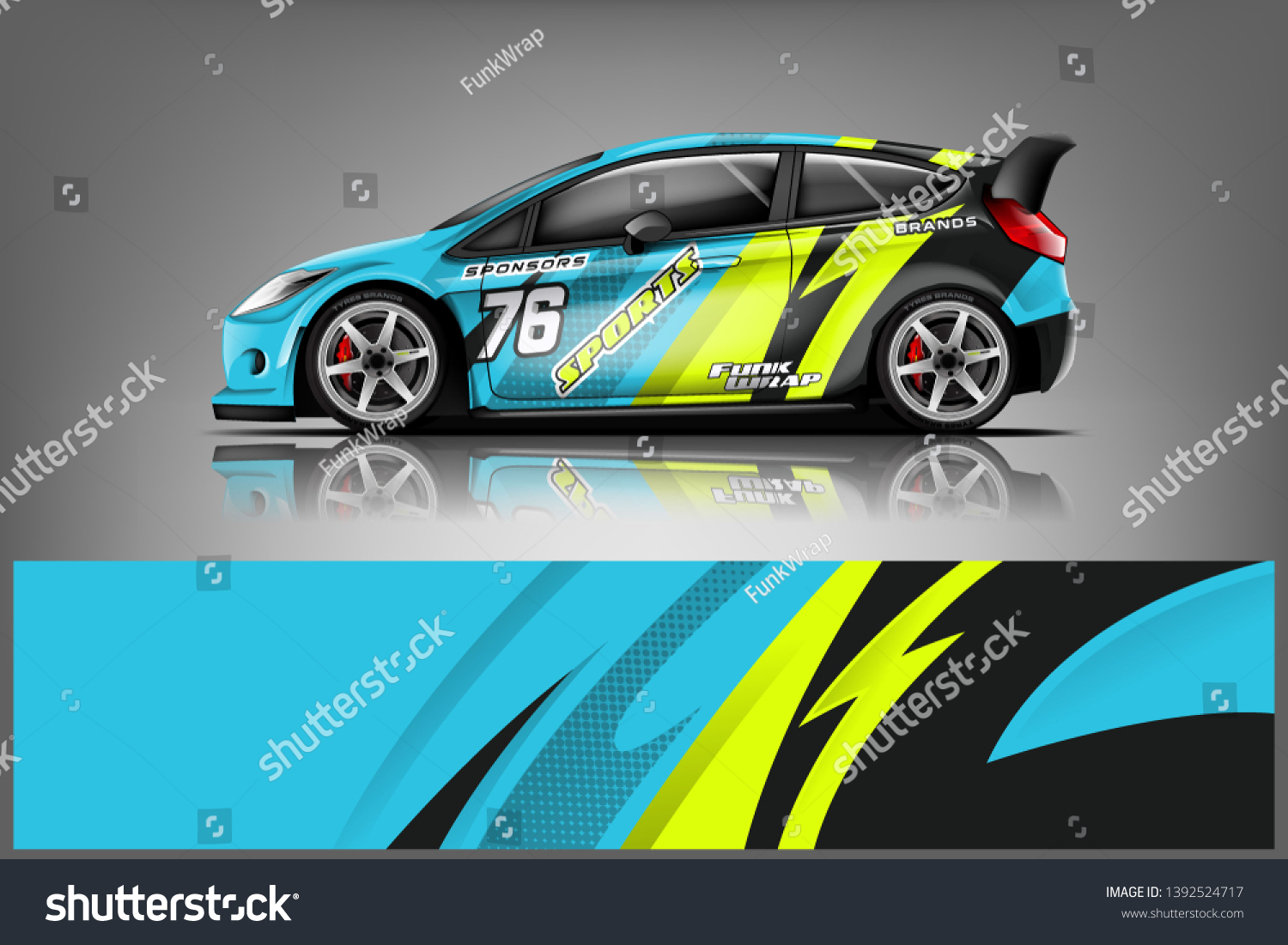 Car decal wrap design vector. Graphic abstract stripe racing background kit designs for vehicle, race car, rally, adventure and livery dekal