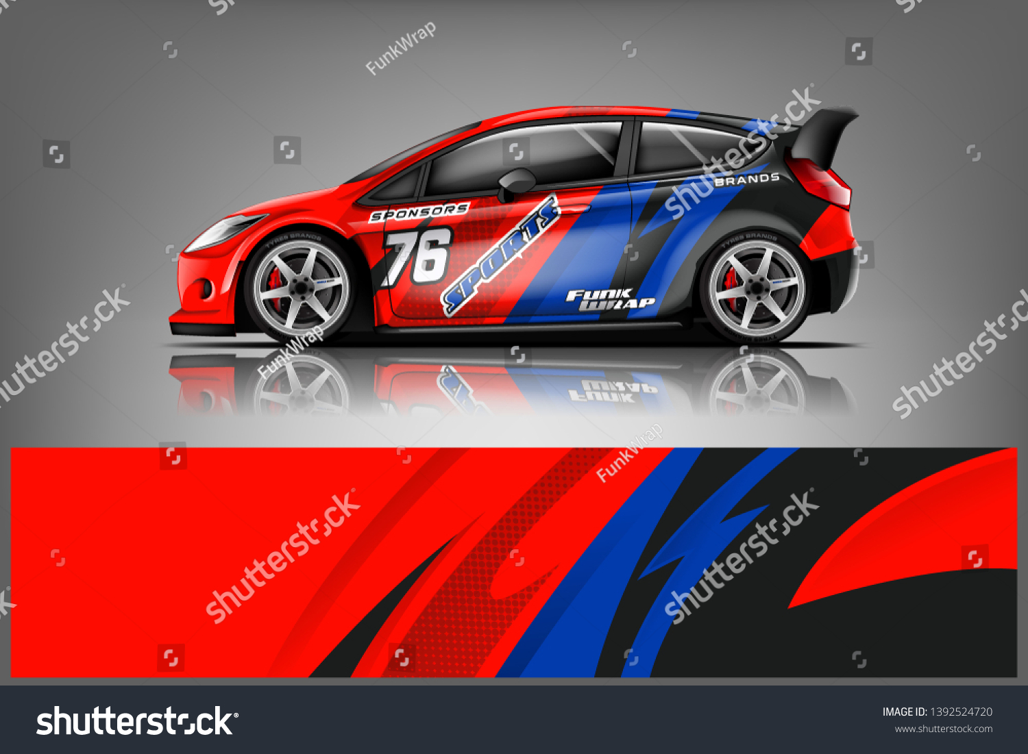 Car decal wrap design vector. Graphic abstract stripe racing background kit designs for vehicle, race car, rally, adventure and livery dekal