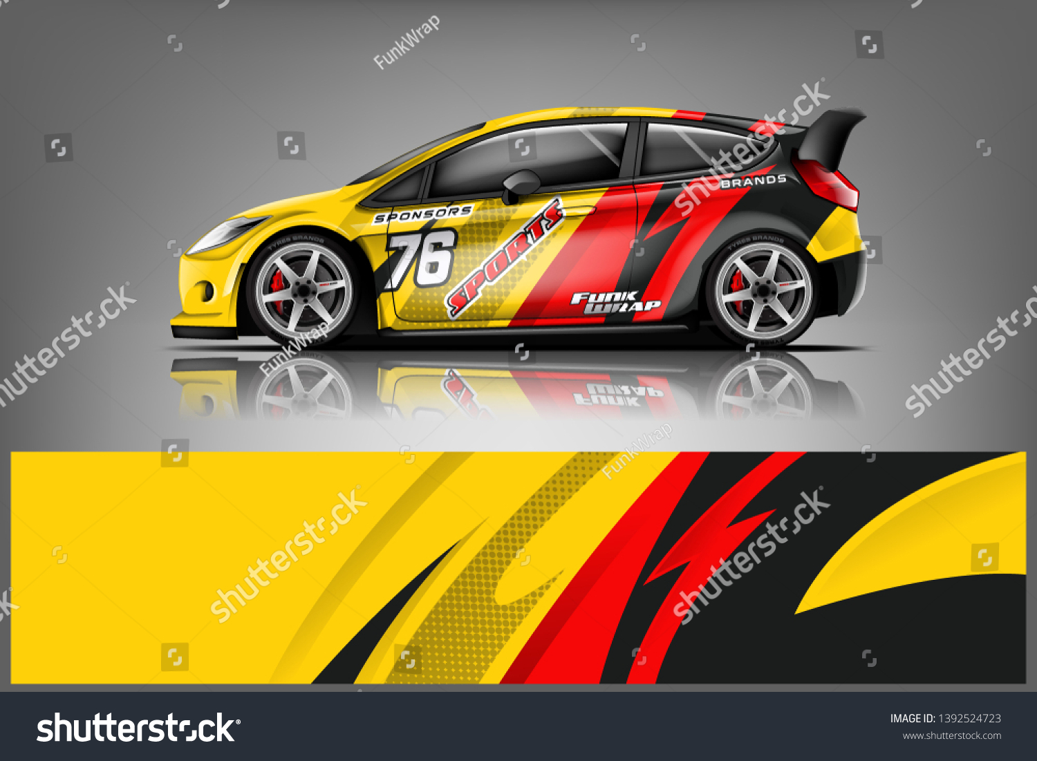 Car decal wrap design vector. Graphic abstract stripe racing background kit designs for vehicle, race car, rally, adventure and livery dekal