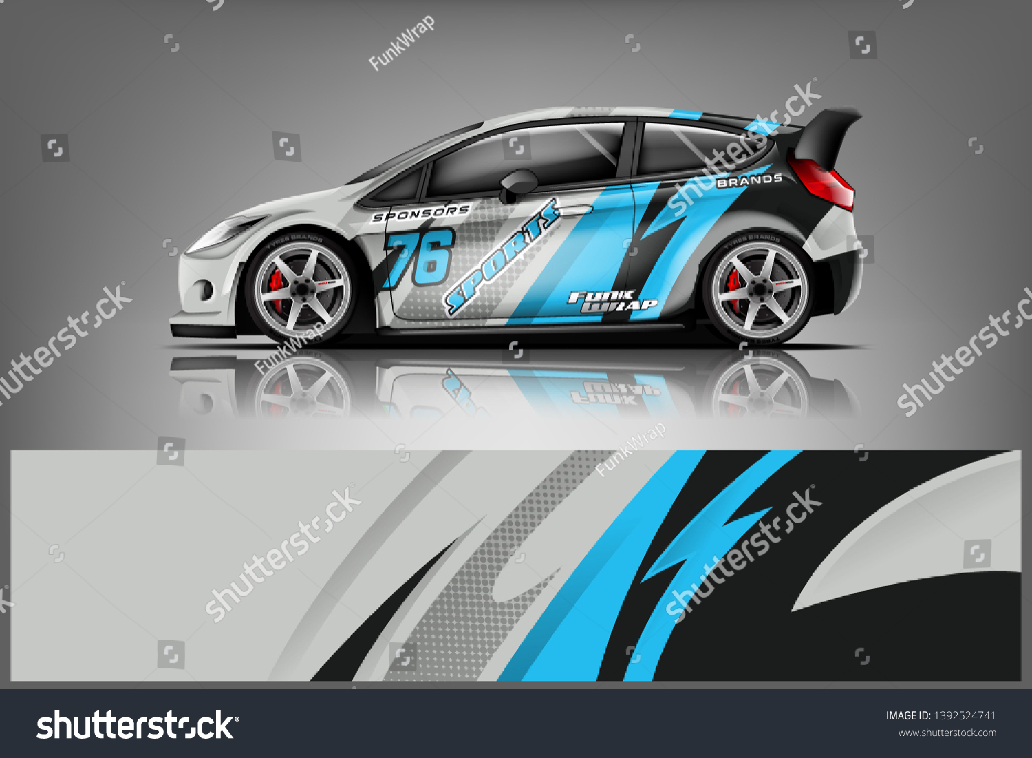 Car decal wrap design vector. Graphic abstract stripe racing background kit designs for vehicle, race car, rally, adventure and livery dekal