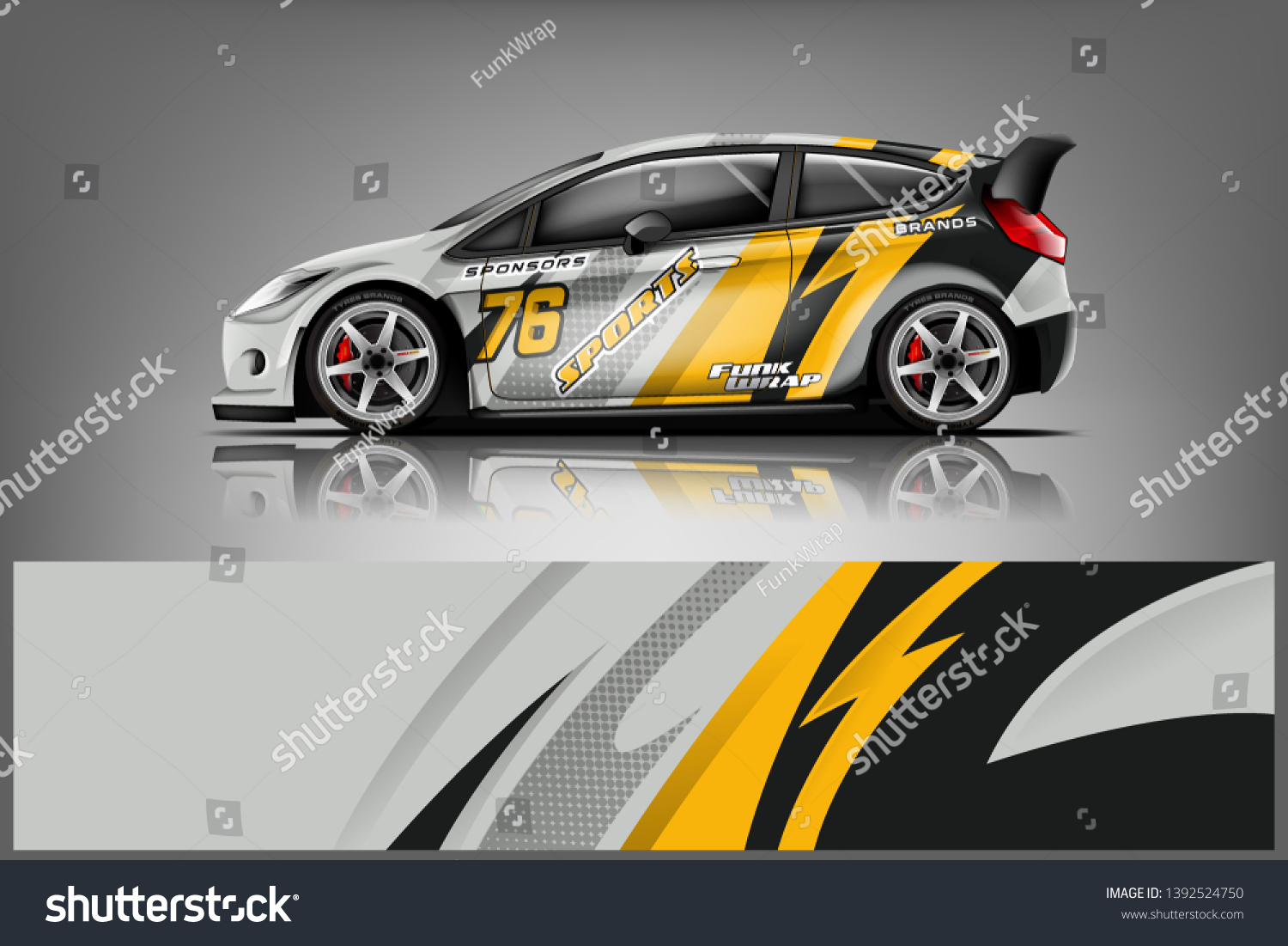 Car decal wrap design vector. Graphic abstract stripe racing background kit designs for vehicle, race car, rally, adventure and livery dekal