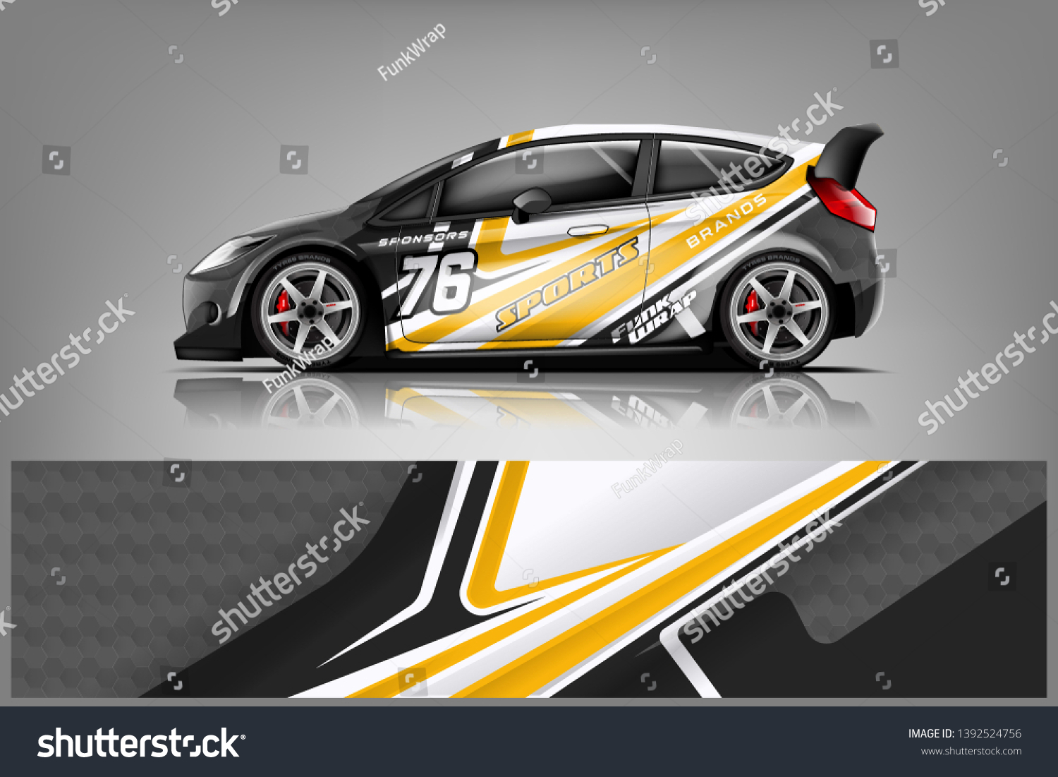 Car decal wrap design vector. Graphic abstract stripe racing background kit designs for vehicle, race car, rally, adventure and livery dekal