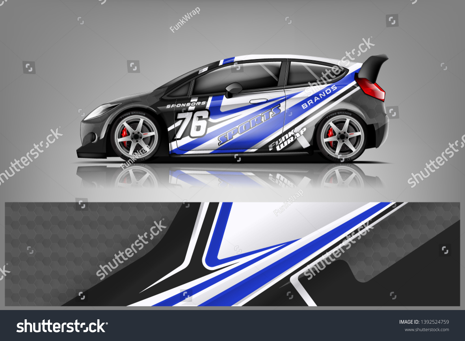 Car decal wrap design vector. Graphic abstract stripe racing background kit designs for vehicle, race car, rally, adventure and livery dekal