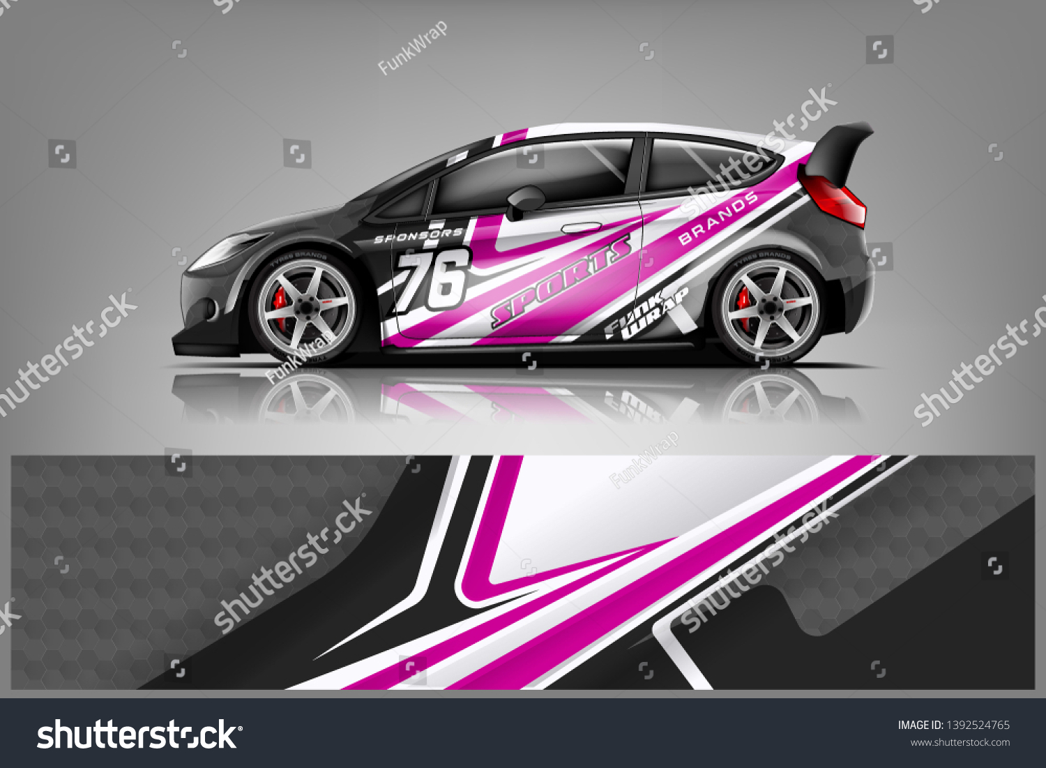 Car decal wrap design vector. Graphic abstract stripe racing background kit designs for vehicle, race car, rally, adventure and livery dekal