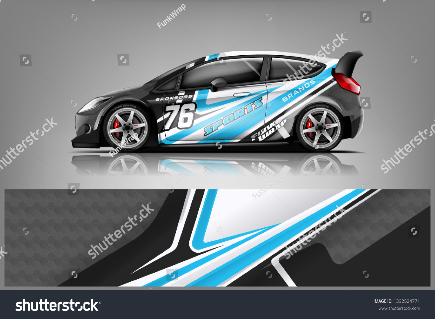 Car decal wrap design vector. Graphic abstract stripe racing background kit designs for vehicle, race car, rally, adventure and livery dekal