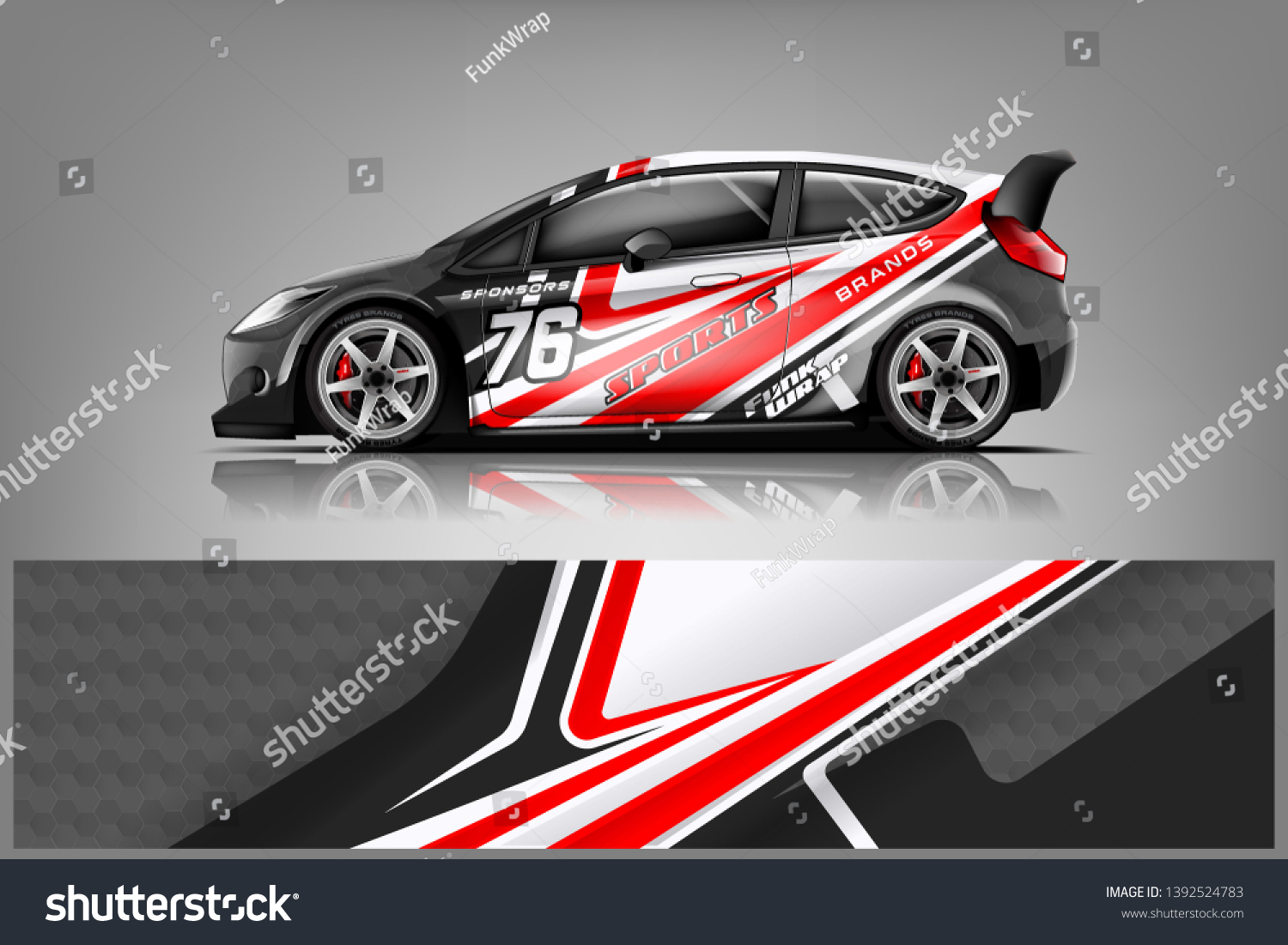 Car decal wrap design vector. Graphic abstract stripe racing background kit designs for vehicle, race car, rally, adventure and livery dekal