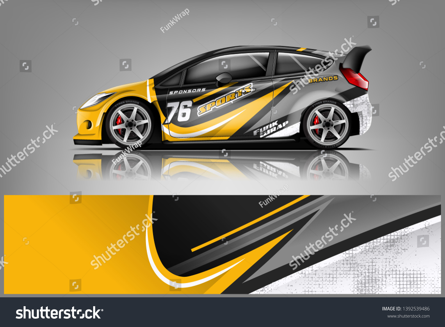 Car decal wrap design vector. Graphic abstract stripe racing background kit designs for vehicle, race car, rally, adventure and livery dekal