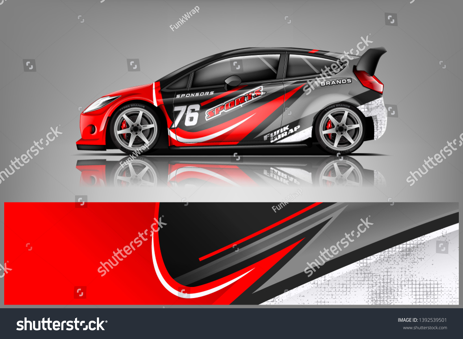 Car decal wrap design vector. Graphic abstract stripe racing background kit designs for vehicle, race car, rally, adventure and livery dekal