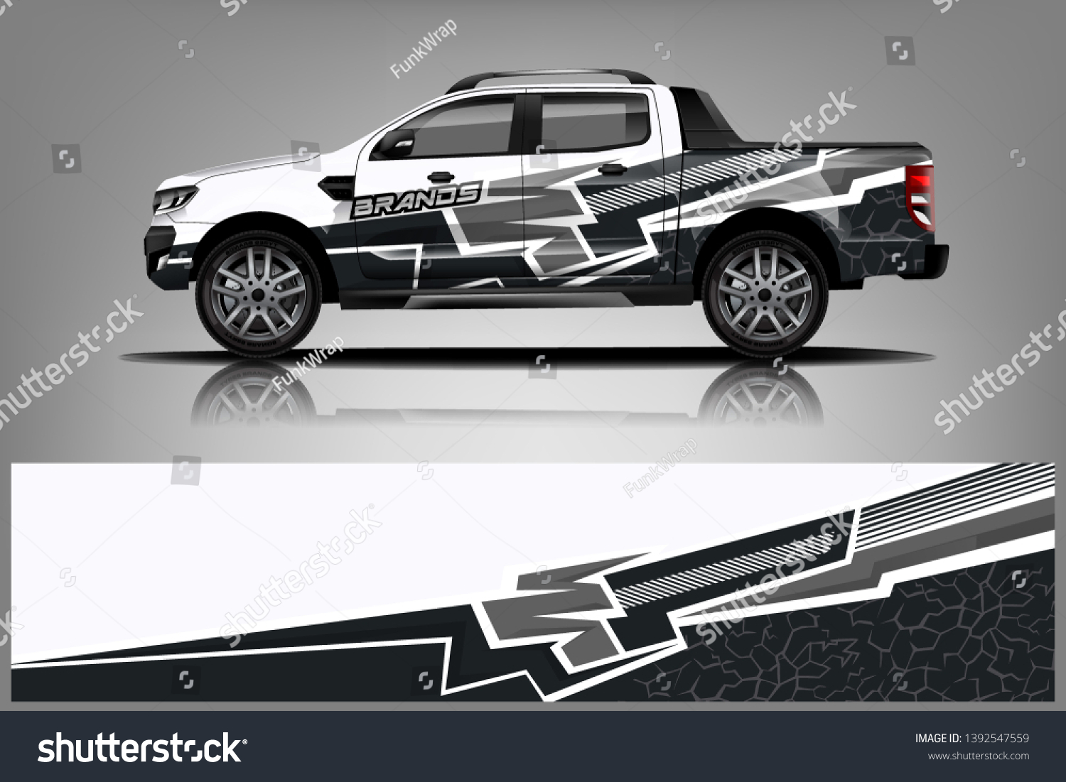 truck and car decal design vector kit. abstract background graphics for vehicle advertisement and vinyl wrap dekal