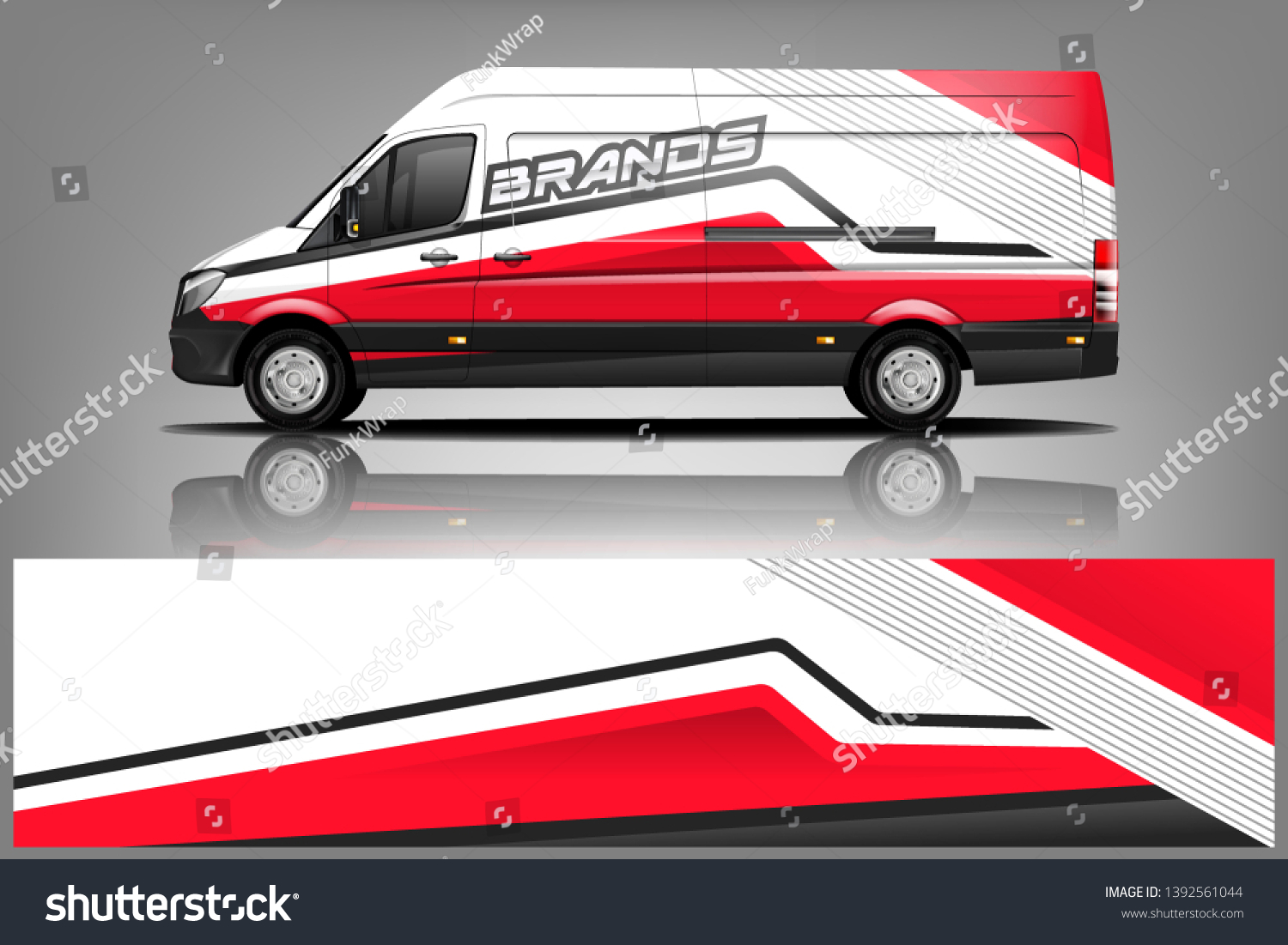 Cargo van decal design vector. Graphic abstract stripe racing background kit designs for wrap vehicle, race car, branding car dekal
