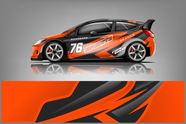 Car decal wrap design vector. Graphic abstract stripe racing background kit designs for vehicle, race car, rally, adventure and livery
dekal