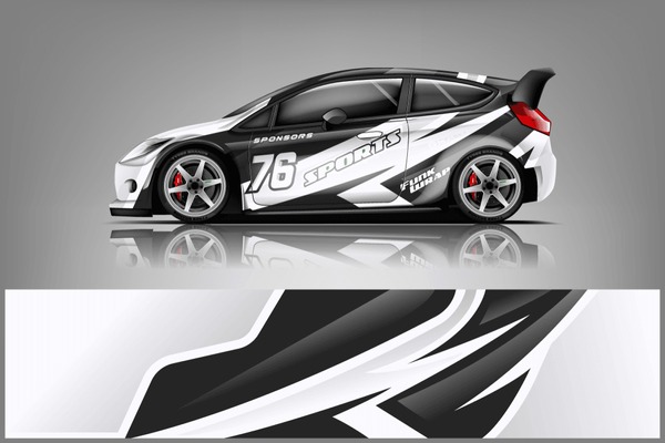 Car decal wrap design vector. Graphic abstract stripe racing background kit designs for vehicle, race car, rally, adventure and livery
dekal