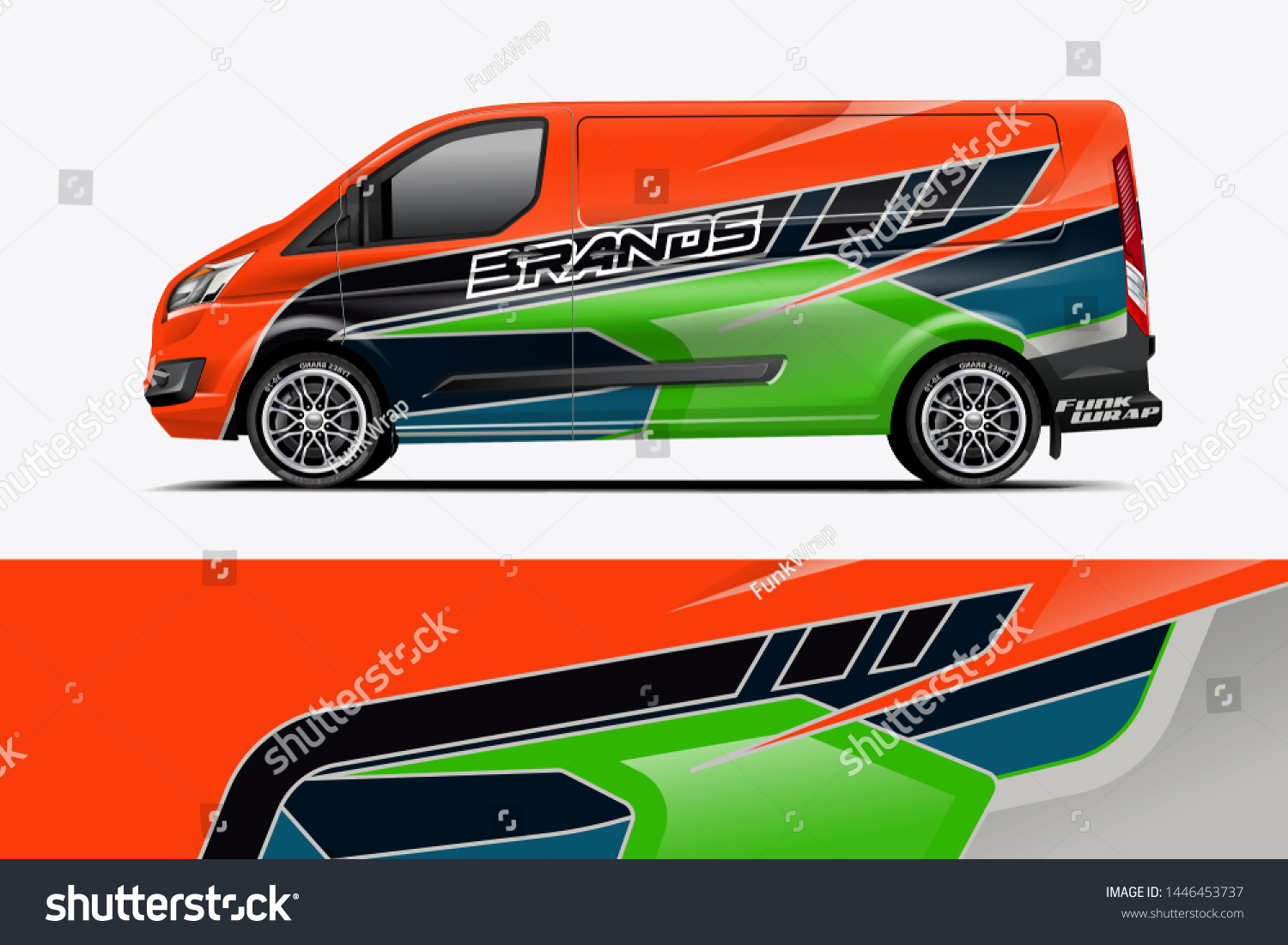 Van wrap design. Wrap, sticker and decal design for company. Vector format - eps 10 Vector dekal