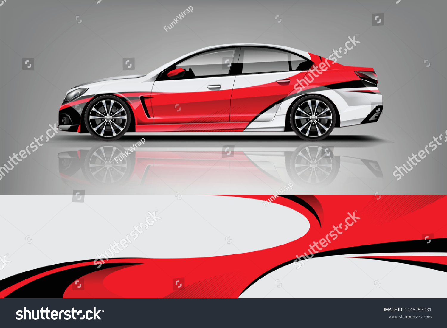 Car decal wrap design vector. Graphic abstract stripe racing background kit designs for wrap vehicle, race car, nascar car, rally, adventure and livery