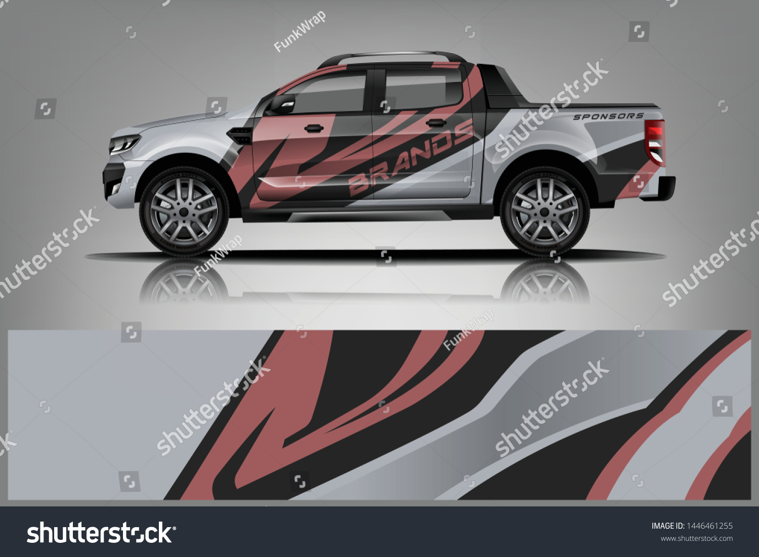Truck decal wrap design vector. Graphic abstract stripe racing background kit designs for vehicle, race car, rally, adventure and livery - Vector dekal
