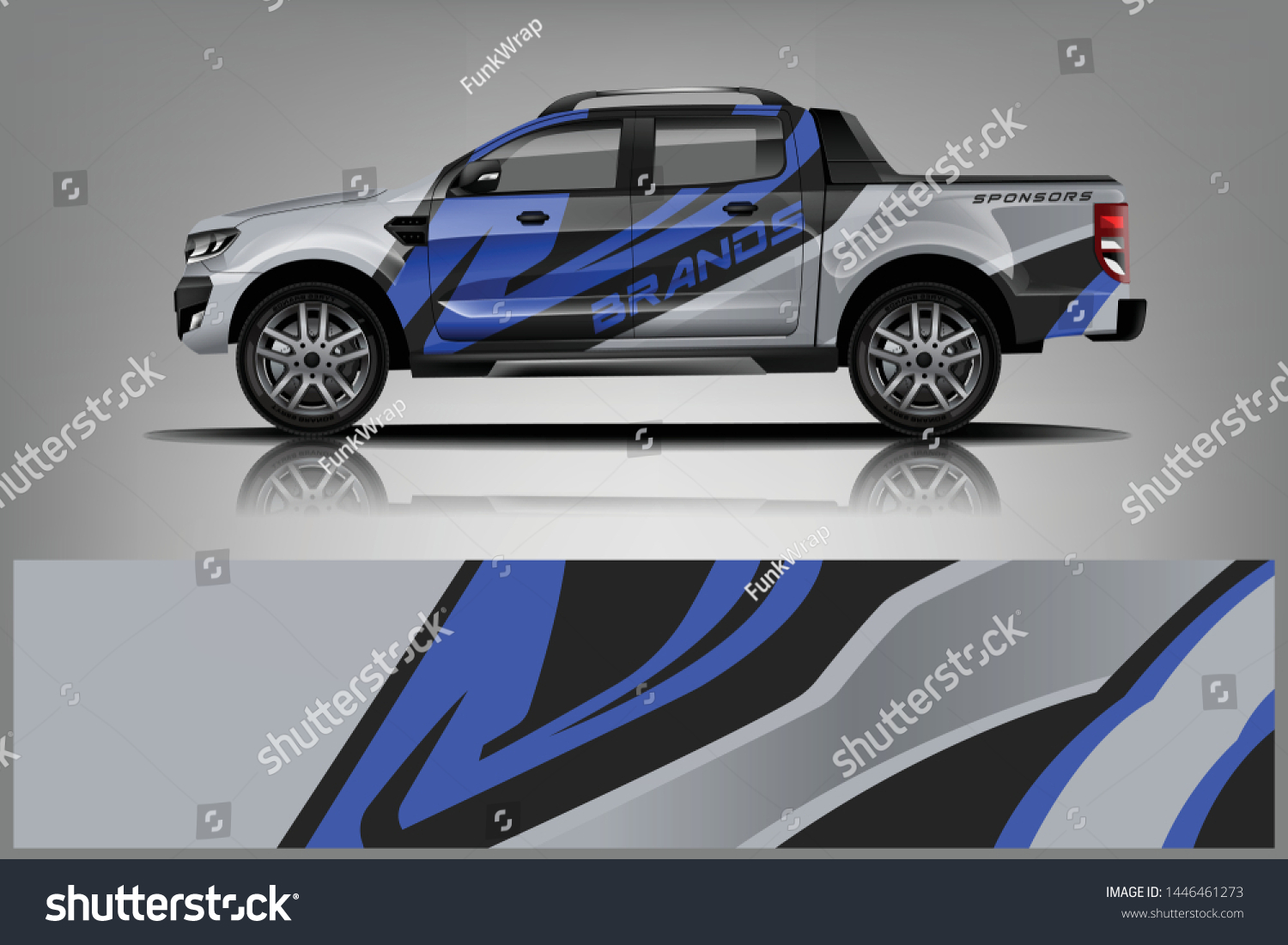 Truck decal wrap design vector. Graphic abstract stripe racing background kit designs for vehicle, race car, rally, adventure and livery - Vector dekal