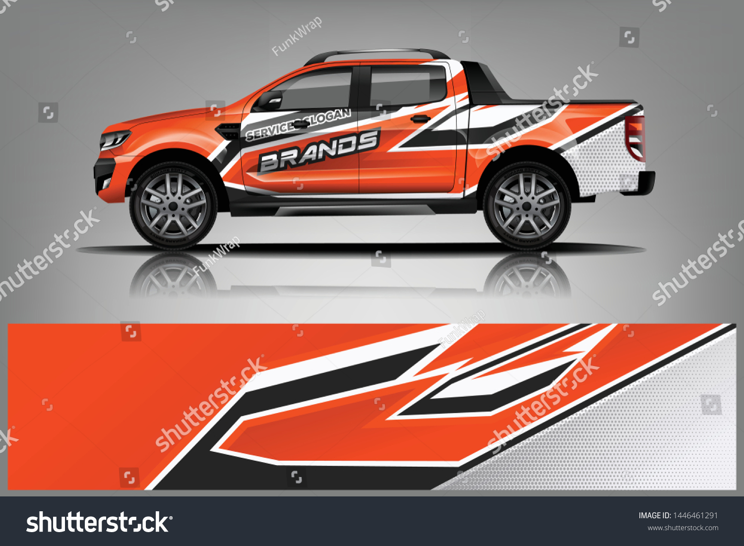 Truck decal wrap design vector. Graphic abstract stripe racing background kit designs for vehicle, race car, rally, adventure and livery - Vector dekal