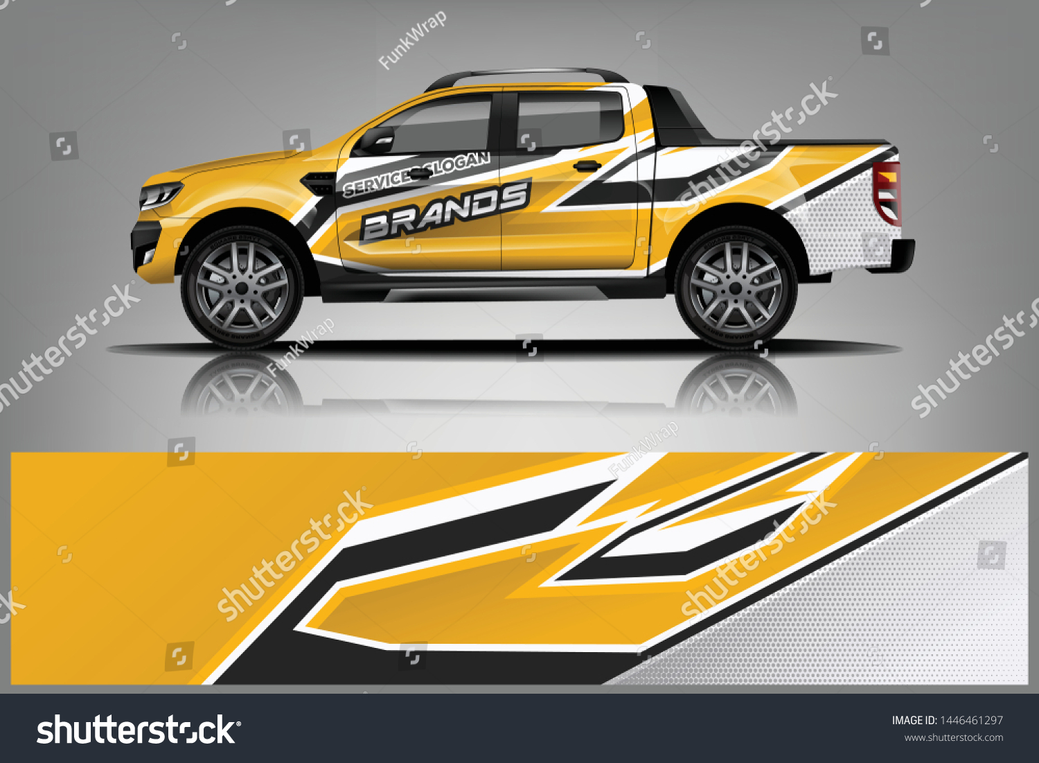 Truck decal wrap design vector. Graphic abstract stripe racing background kit designs for vehicle, race car, rally, adventure and livery - Vector dekal