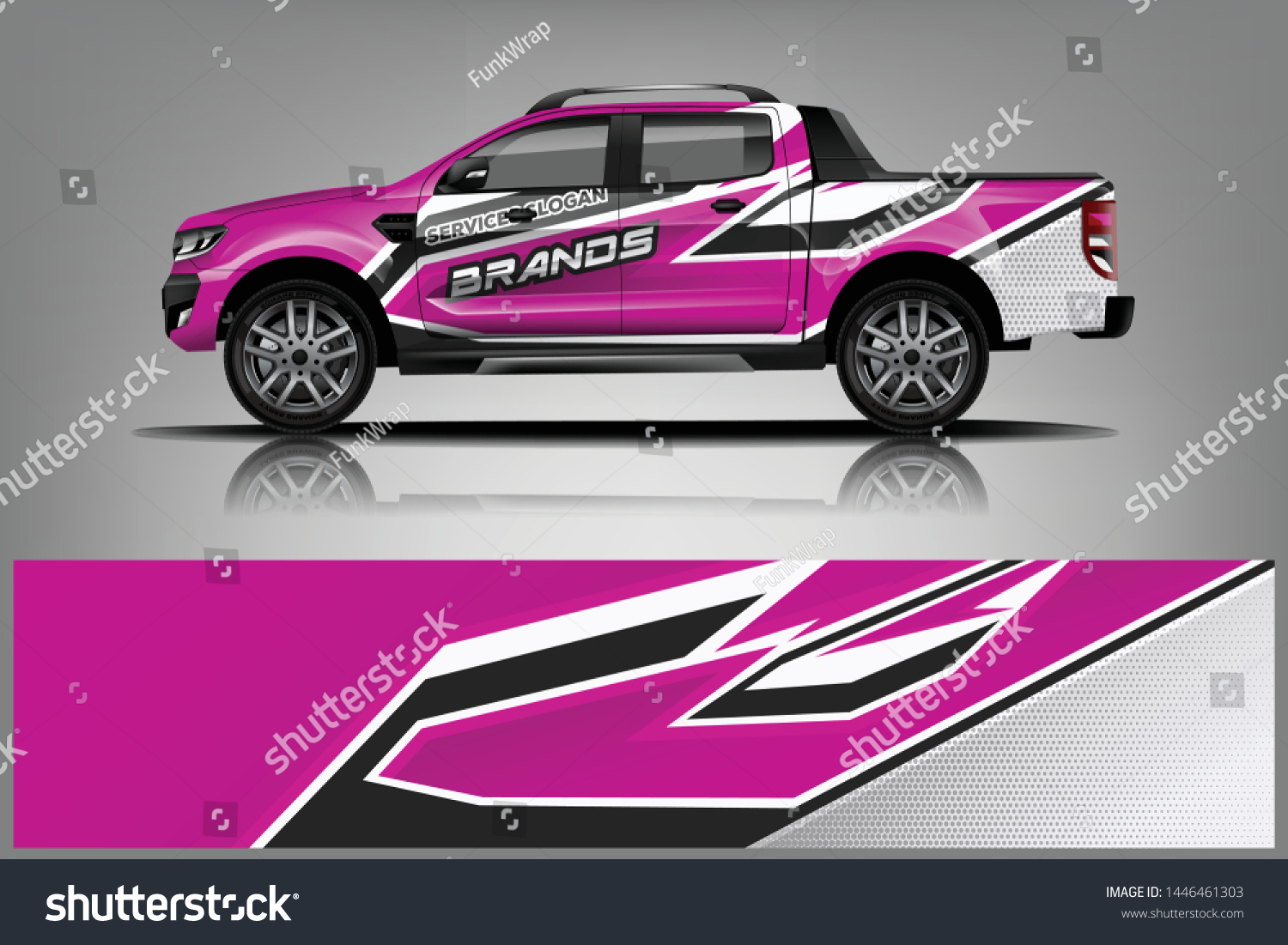 Truck decal wrap design vector. Graphic abstract stripe racing background kit designs for vehicle, race car, rally, adventure and livery - Vector dekal