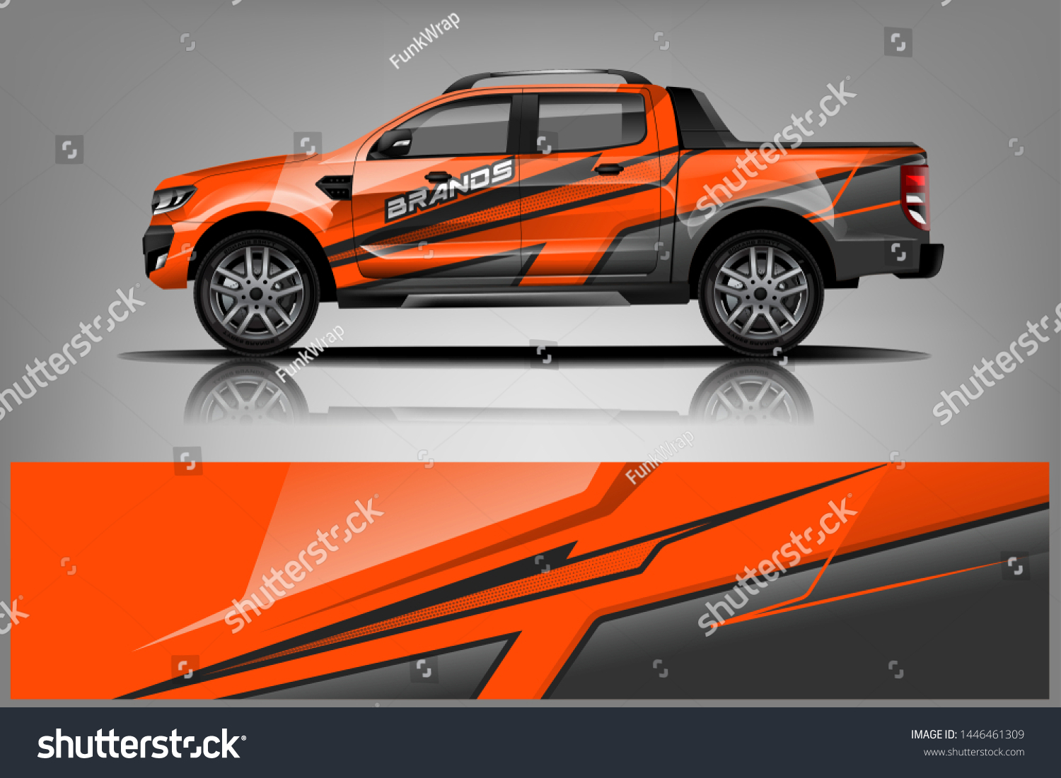 Truck decal wrap design vector. Graphic abstract stripe racing background kit designs for vehicle, race car, rally, adventure and livery - Vector dekal