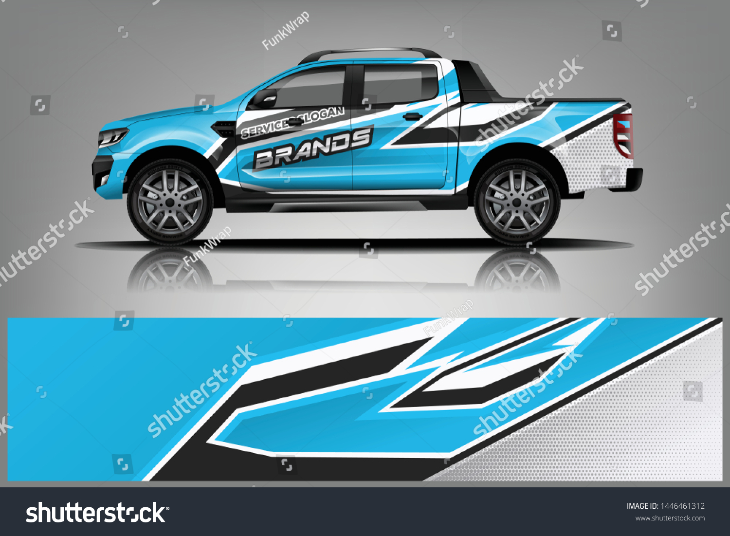 Truck decal wrap design vector. Graphic abstract stripe racing background kit designs for vehicle, race car, rally, adventure and livery - Vector dekal