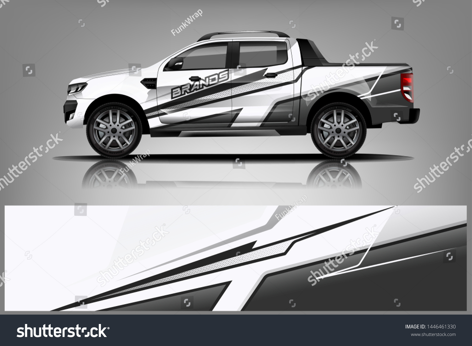 Truck decal wrap design vector. Graphic abstract stripe racing background kit designs for vehicle, race car, rally, adventure and livery - Vector dekal
