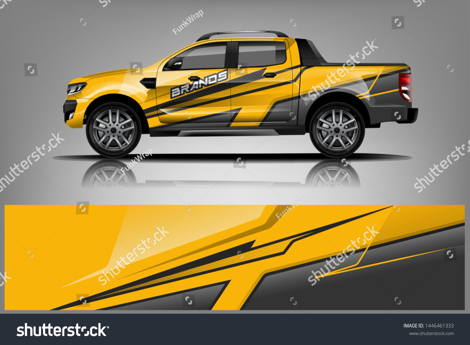 Truck decal wrap design vector. Graphic abstract stripe racing background kit designs for vehicle, race car, rally, adventure and livery - Vector dekal