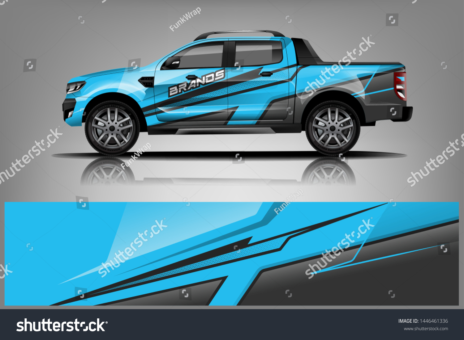 Truck decal wrap design vector. Graphic abstract stripe racing background kit designs for vehicle, race car, rally, adventure and livery - Vector dekal