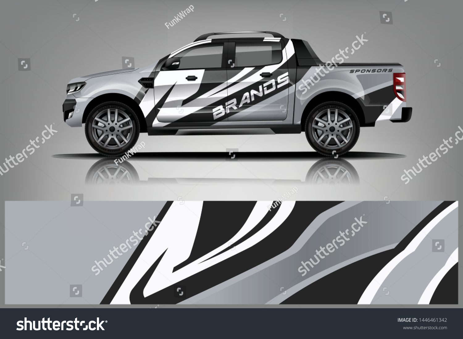 Truck decal wrap design vector. Graphic abstract stripe racing background kit designs for vehicle, race car, rally, adventure and livery - Vector dekal
