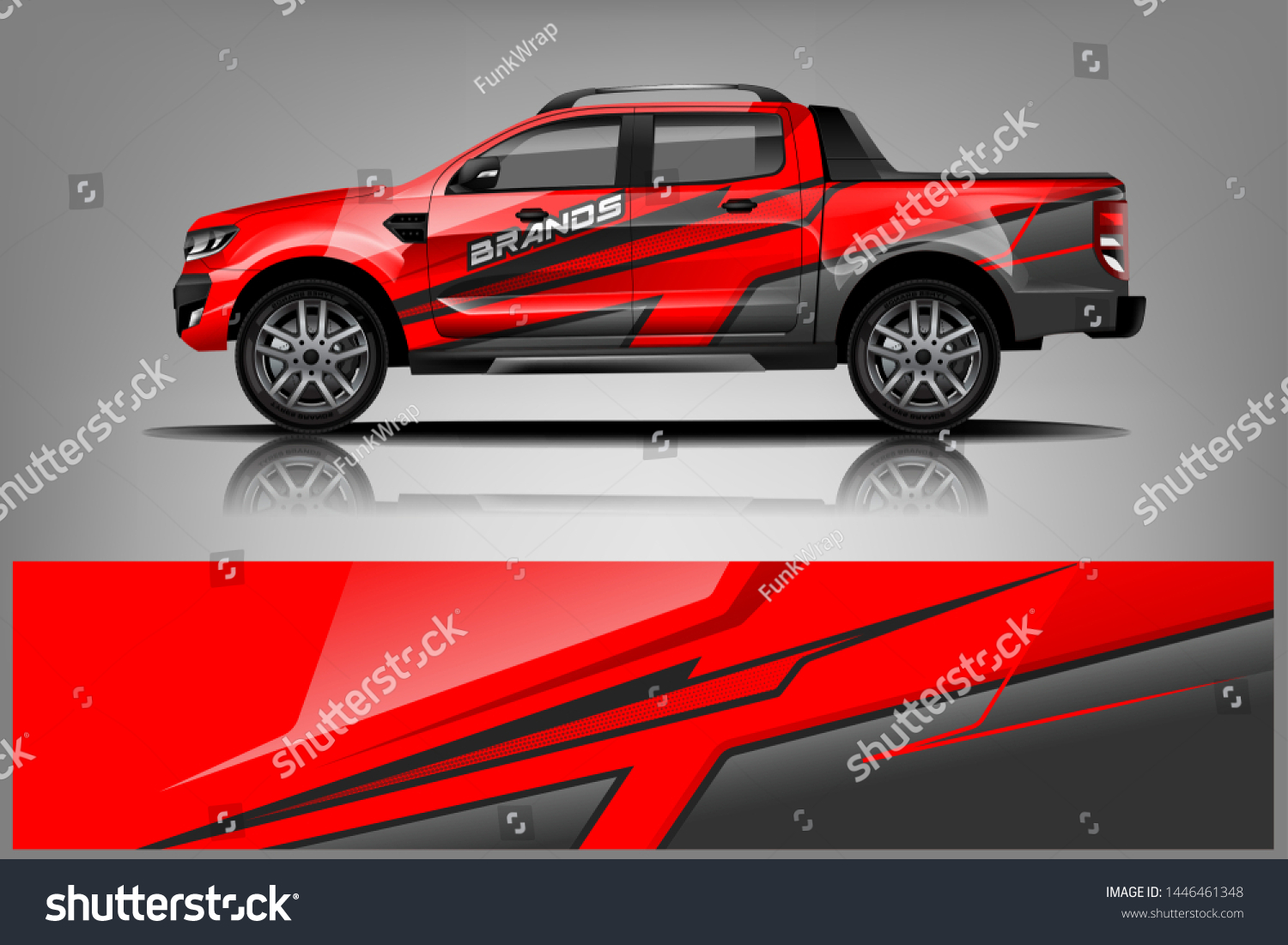 Truck decal wrap design vector. Graphic abstract stripe racing background kit designs for vehicle, race car, rally, adventure and livery - Vector dekal