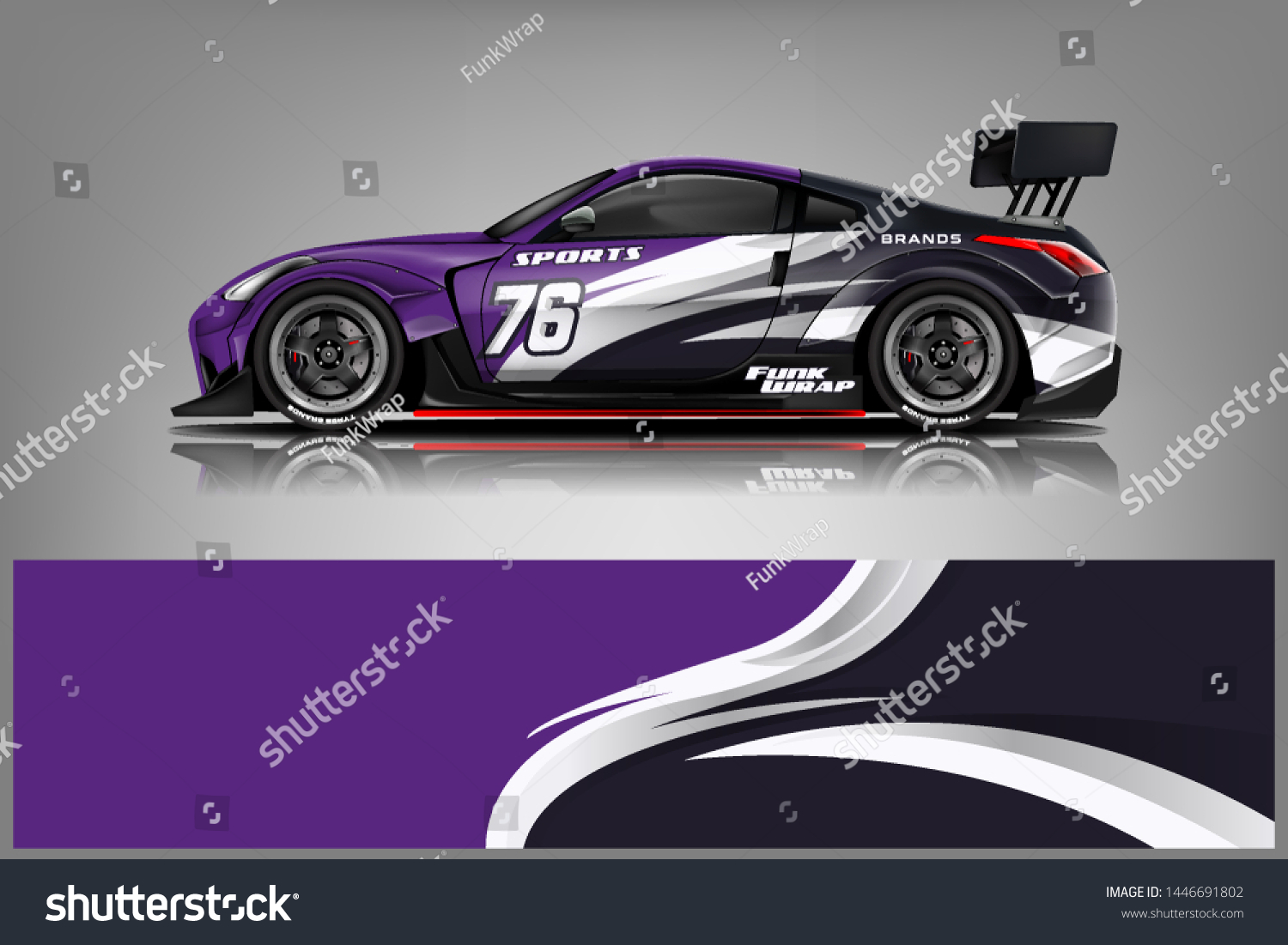 Car wrap design vector, truck and cargo van decal. Graphic abstract stripe racing background designs for vehicle, rally, race, adventure and car racing livery dekal