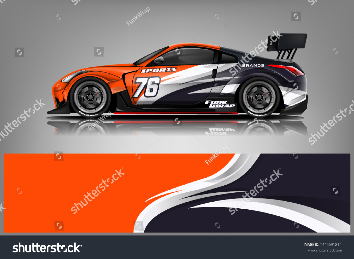 Car wrap design vector, truck and cargo van decal. Graphic abstract stripe racing background designs for vehicle, rally, race, adventure and car racing livery dekal