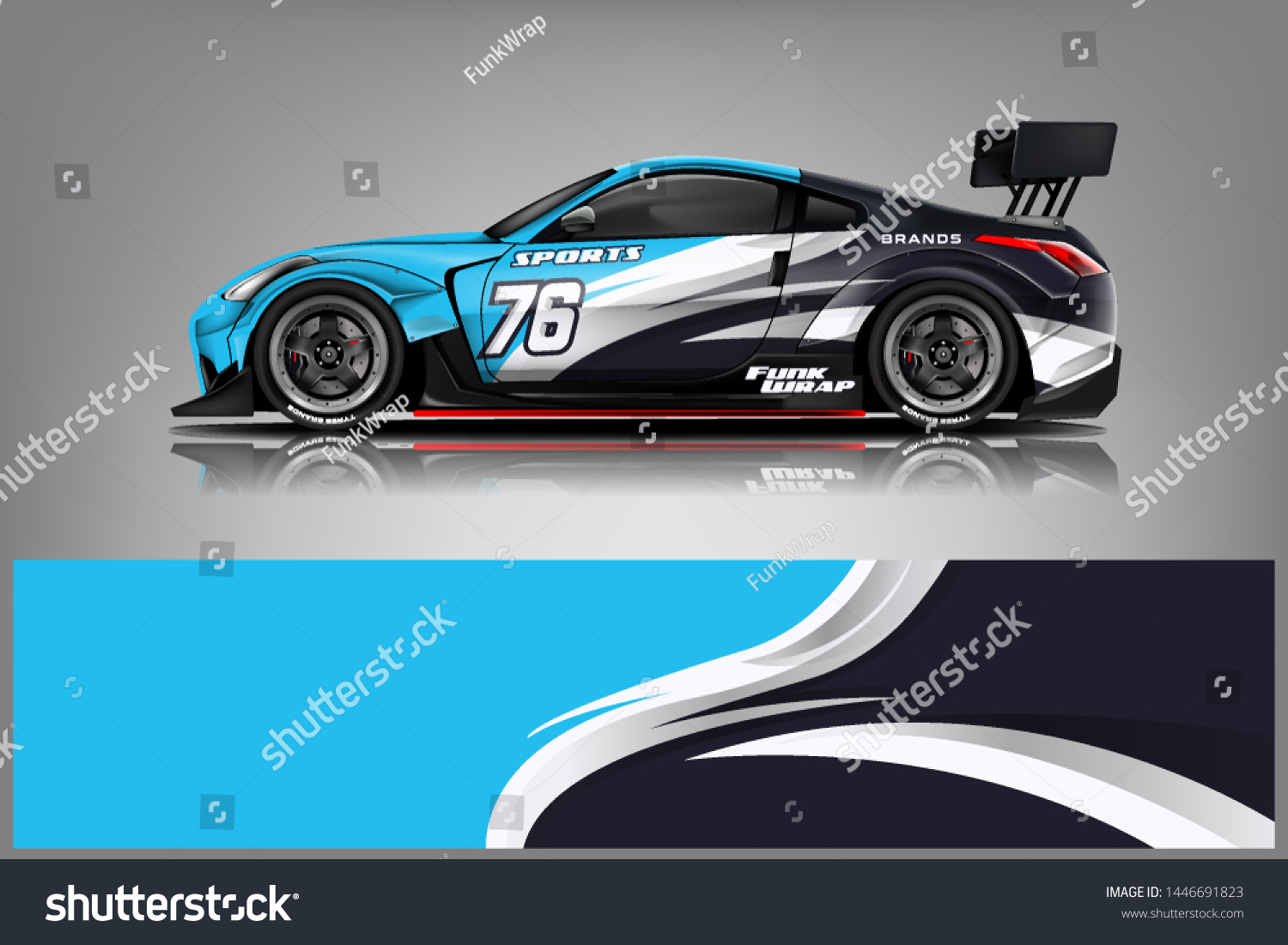 Car wrap design vector, truck and cargo van decal. Graphic abstract stripe racing background designs for vehicle, rally, race, adventure and car racing livery dekal