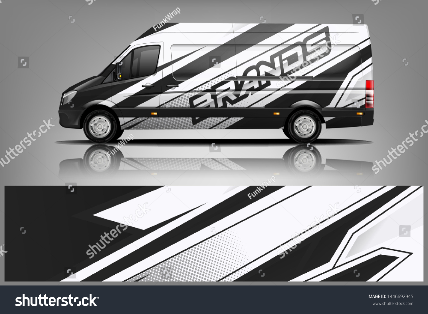 Van wrap design. Wrap, sticker and decal design for company. Vector format dekal