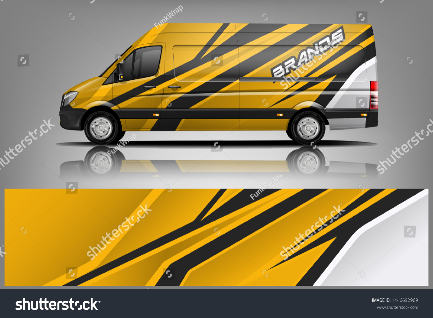 Van wrap design. Wrap, sticker and decal design for company. Vector format dekal