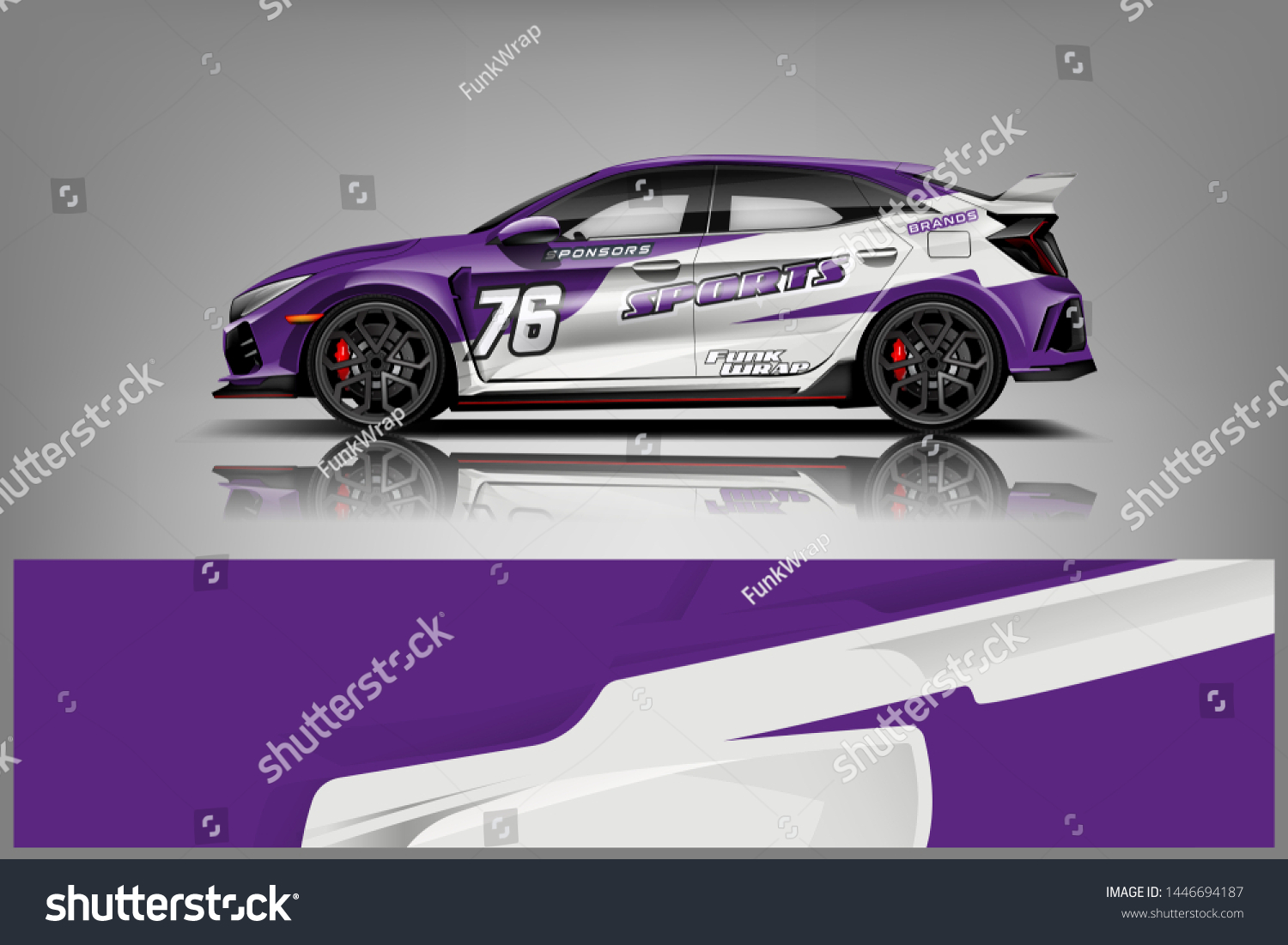 Car wrap design vector, truck and cargo van decal. Graphic abstract stripe racing background designs for vehicle, rally, race, adventure and car racing livery dekal