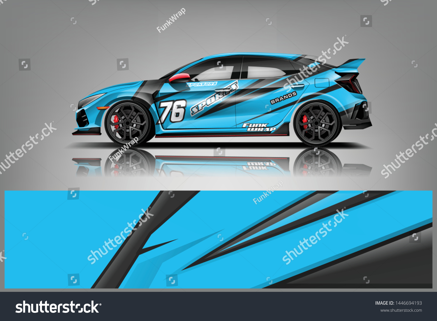 Car wrap design vector, truck and cargo van decal. Graphic abstract stripe racing background designs for vehicle, rally, race, adventure and car racing livery dekal