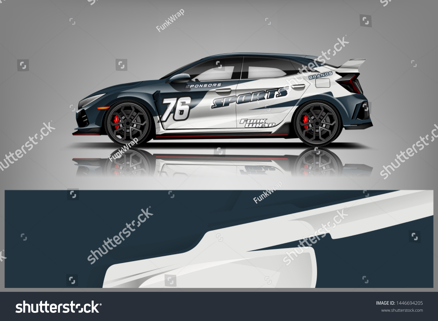 Car wrap design vector, truck and cargo van decal. Graphic abstract stripe racing background designs for vehicle, rally, race, adventure and car racing livery dekal
