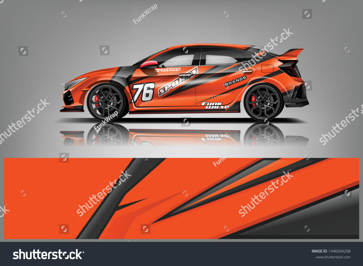Car wrap design vector, truck and cargo van decal. Graphic abstract stripe racing background designs for vehicle, rally, race, adventure and car racing livery dekal