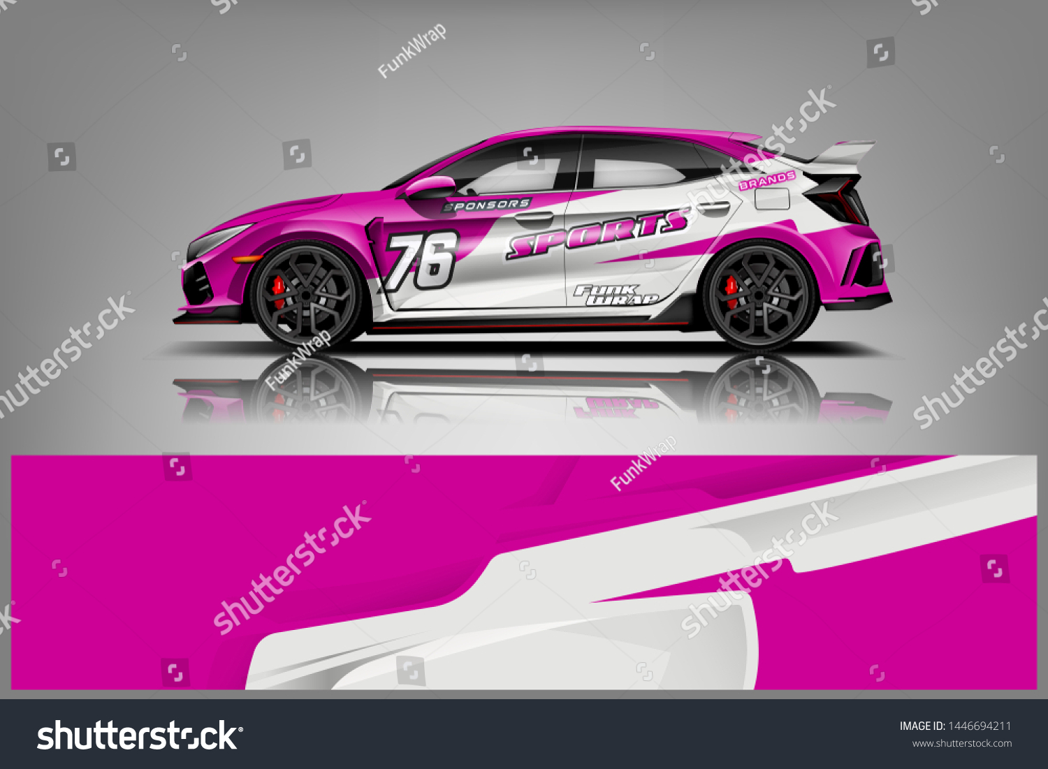 Car wrap design vector, truck and cargo van decal. Graphic abstract stripe racing background designs for vehicle, rally, race, adventure and car racing livery dekal