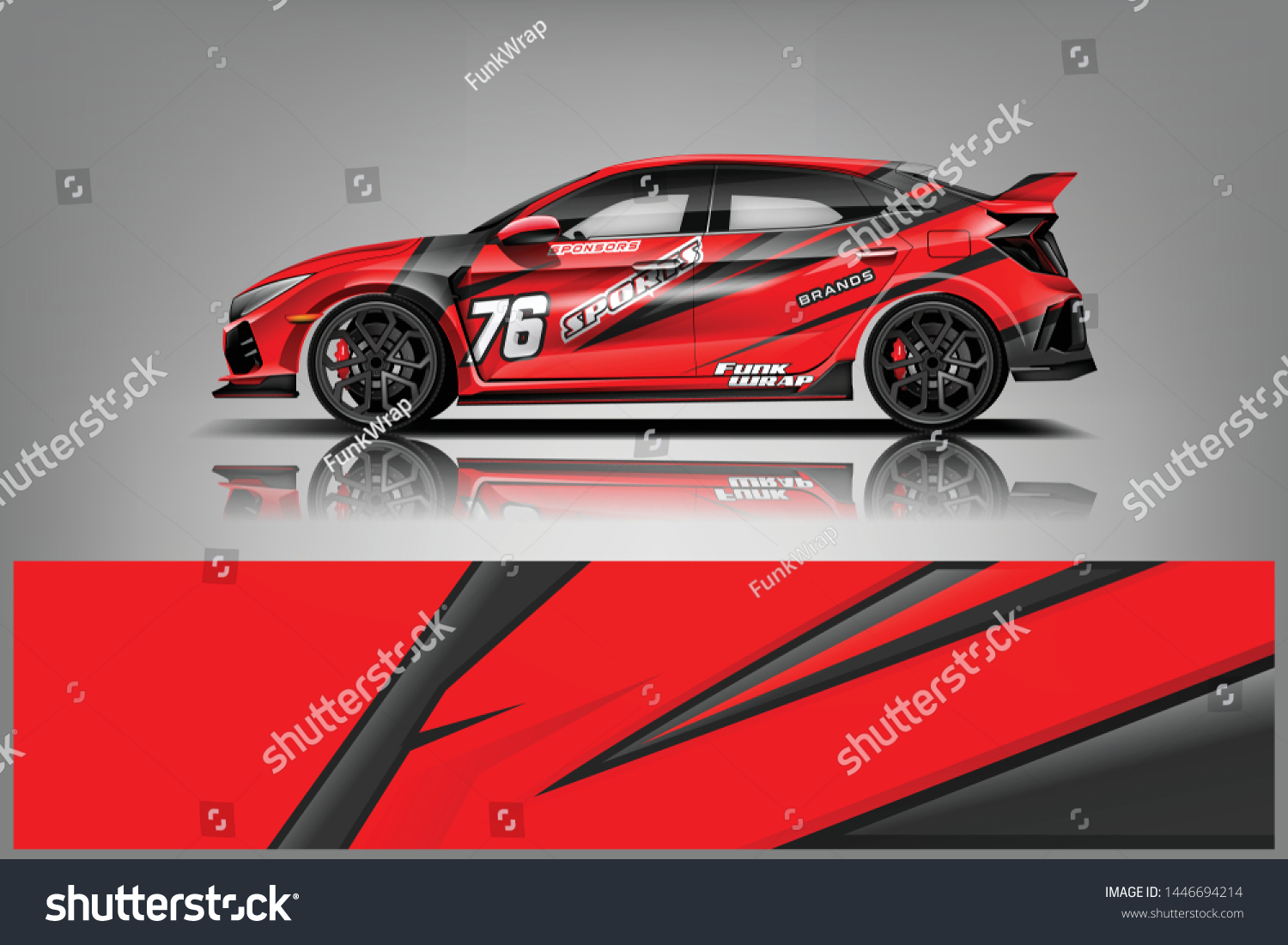 Car wrap design vector, truck and cargo van decal. Graphic abstract stripe racing background designs for vehicle, rally, race, adventure and car racing livery dekal