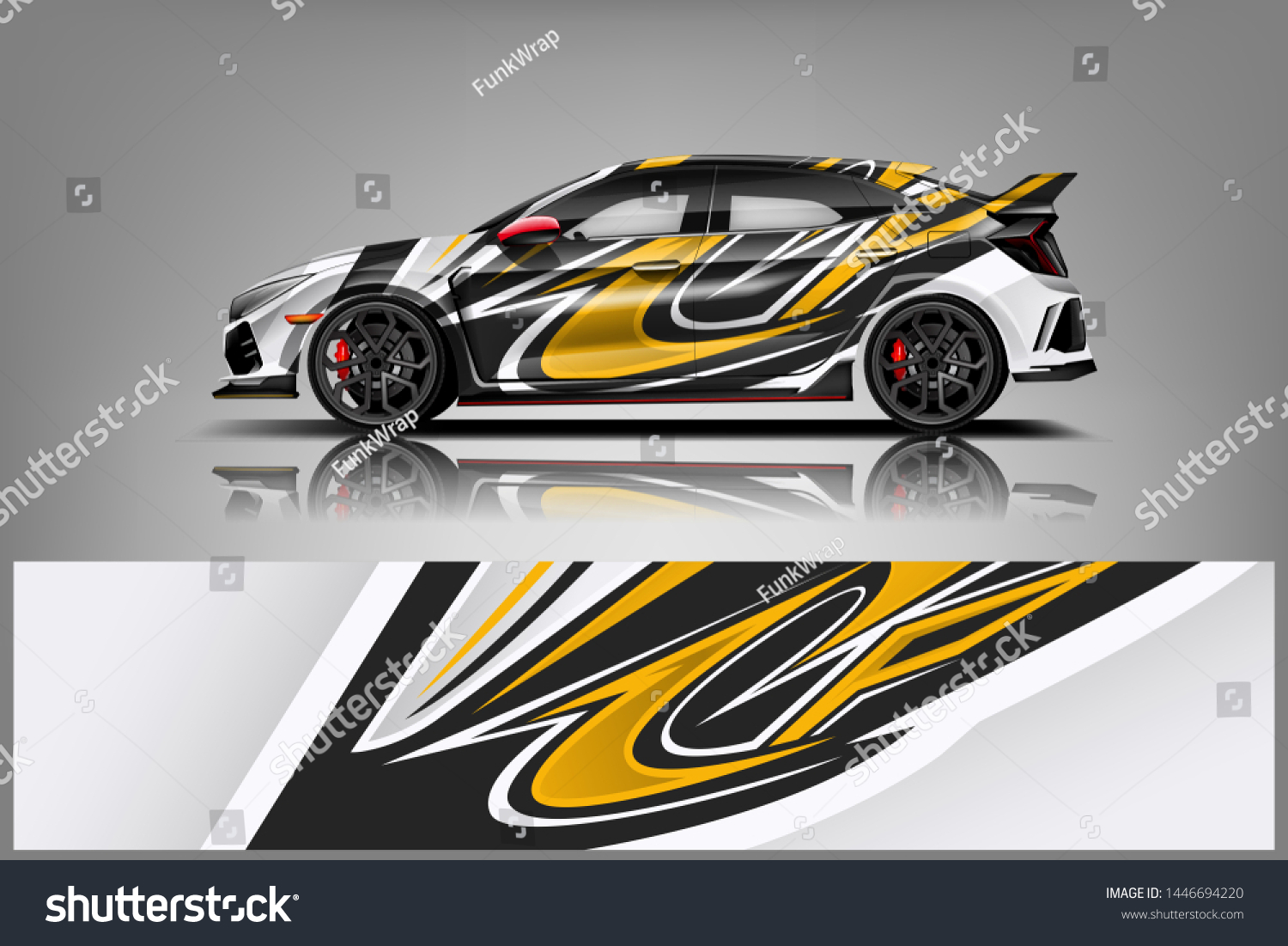Car wrap design vector, truck and cargo van decal. Graphic abstract stripe racing background designs for vehicle, rally, race, adventure and car racing livery dekal