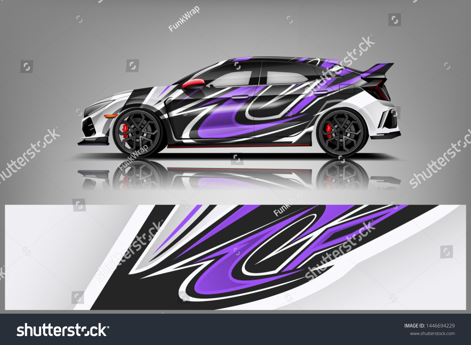 Car wrap design vector, truck and cargo van decal. Graphic abstract stripe racing background designs for vehicle, rally, race, adventure and car racing livery dekal