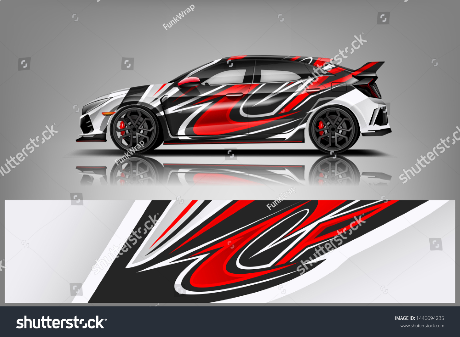Car wrap design vector, truck and cargo van decal. Graphic abstract stripe racing background designs for vehicle, rally, race, adventure and car racing livery dekal