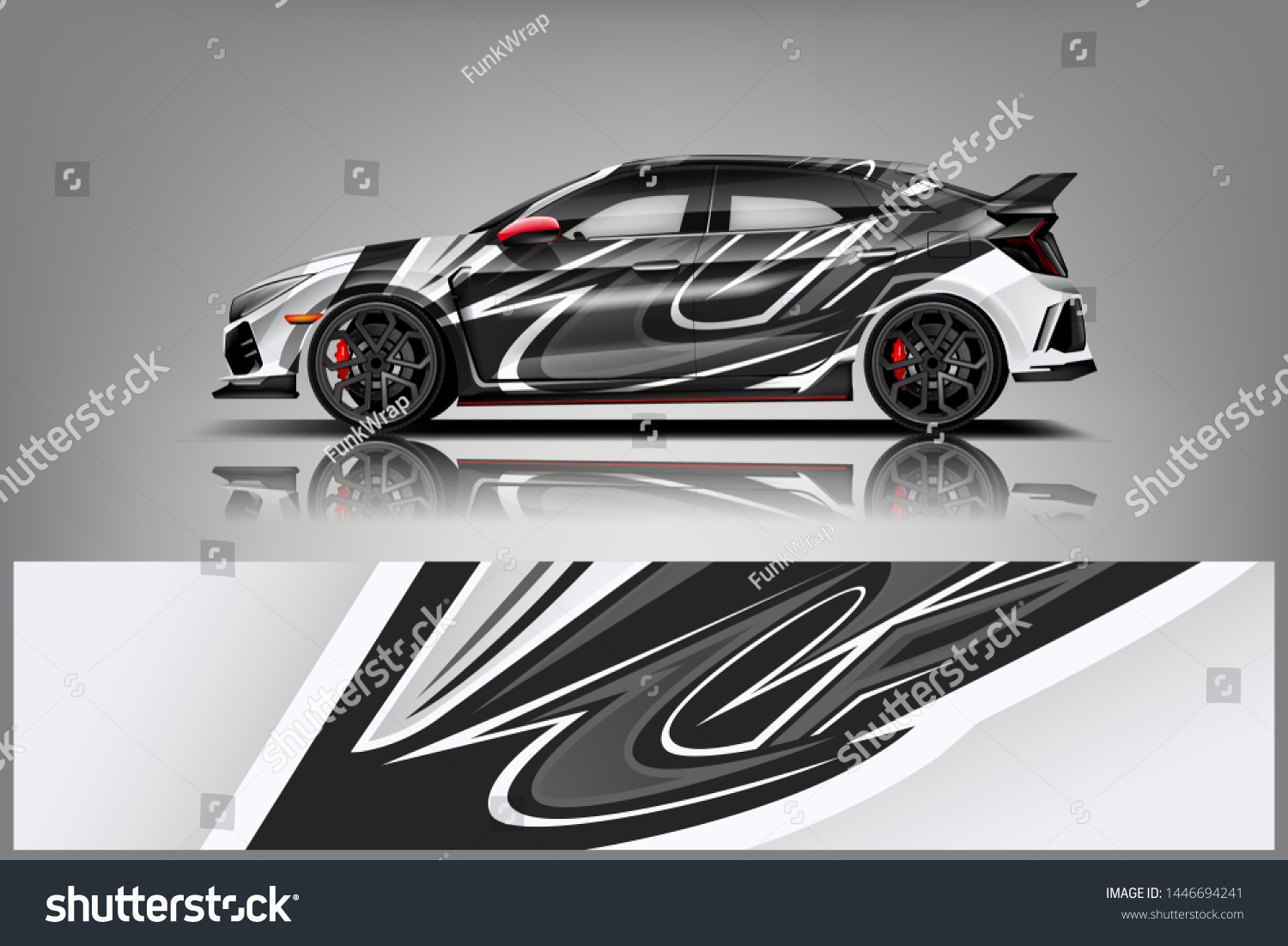 Car wrap design vector, truck and cargo van decal. Graphic abstract stripe racing background designs for vehicle, rally, race, adventure and car racing livery dekal