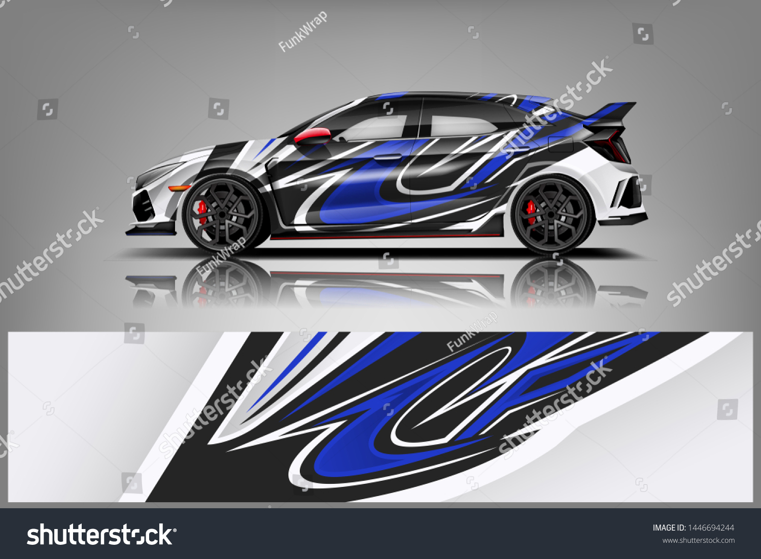 Car wrap design vector, truck and cargo van decal. Graphic abstract stripe racing background designs for vehicle, rally, race, adventure and car racing livery dekal