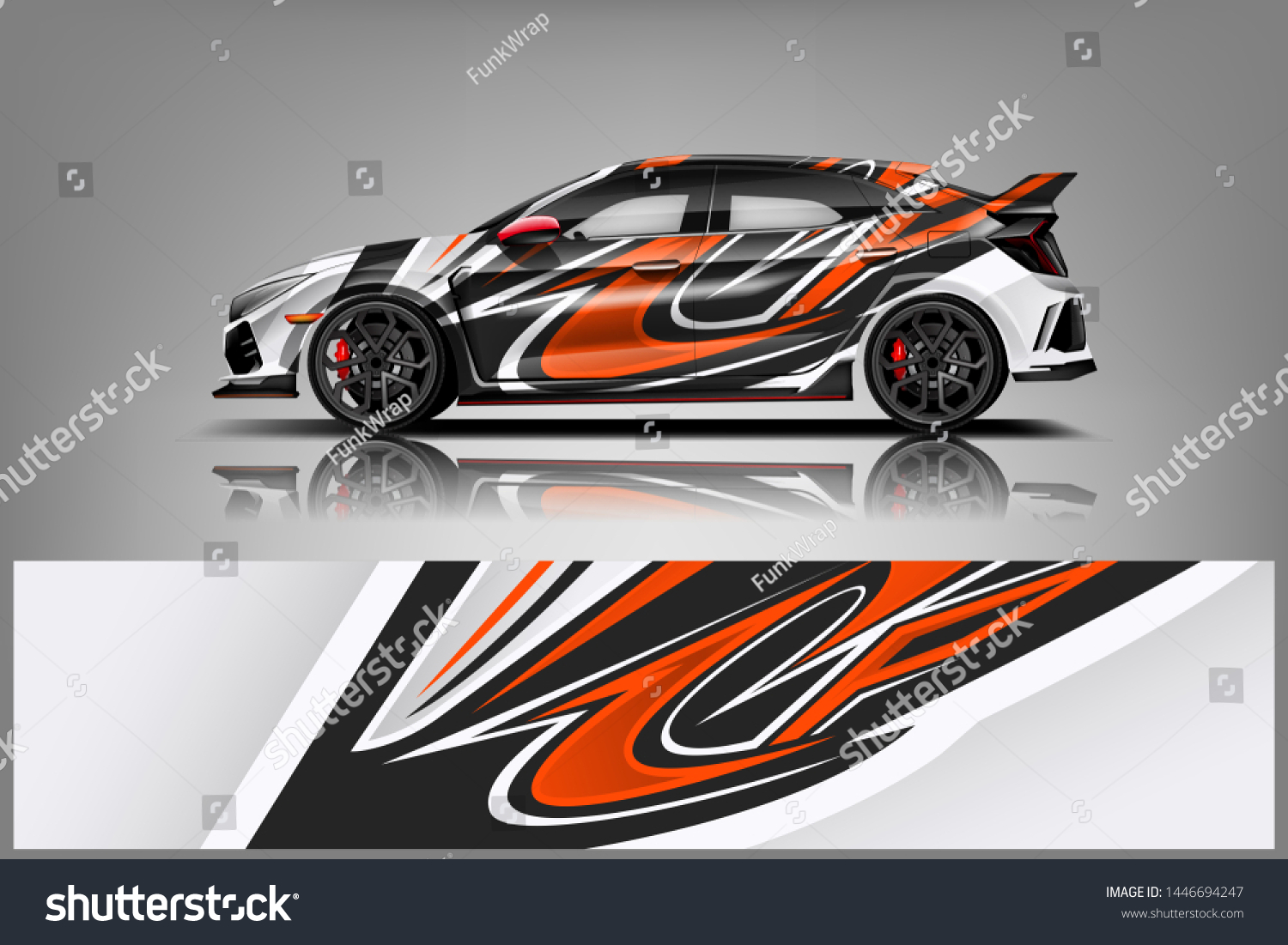 Car wrap design vector, truck and cargo van decal. Graphic abstract stripe racing background designs for vehicle, rally, race, adventure and car racing livery dekal