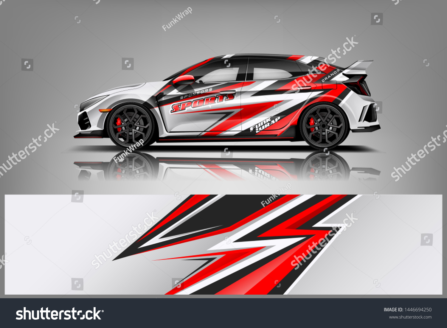 Car wrap design vector, truck and cargo van decal. Graphic abstract stripe racing background designs for vehicle, rally, race, adventure and car racing livery dekal
